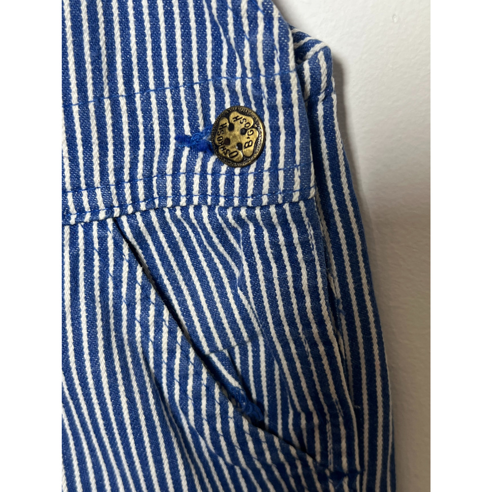 Oshkosh B'Gosh Overalls Boys Size 7 Blue Denim Railroad Striped Made USA Vintage - Picture 9 of 14
